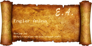 Engler Anina névjegykártya